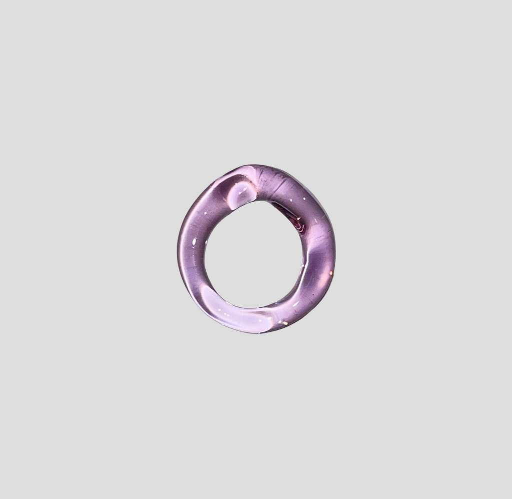 Lilac Wavy Glass Ring