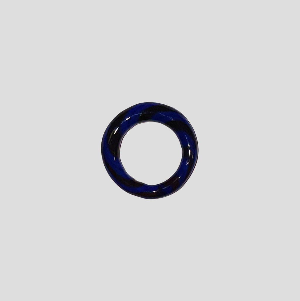 Midnight Spiral Glass Ring