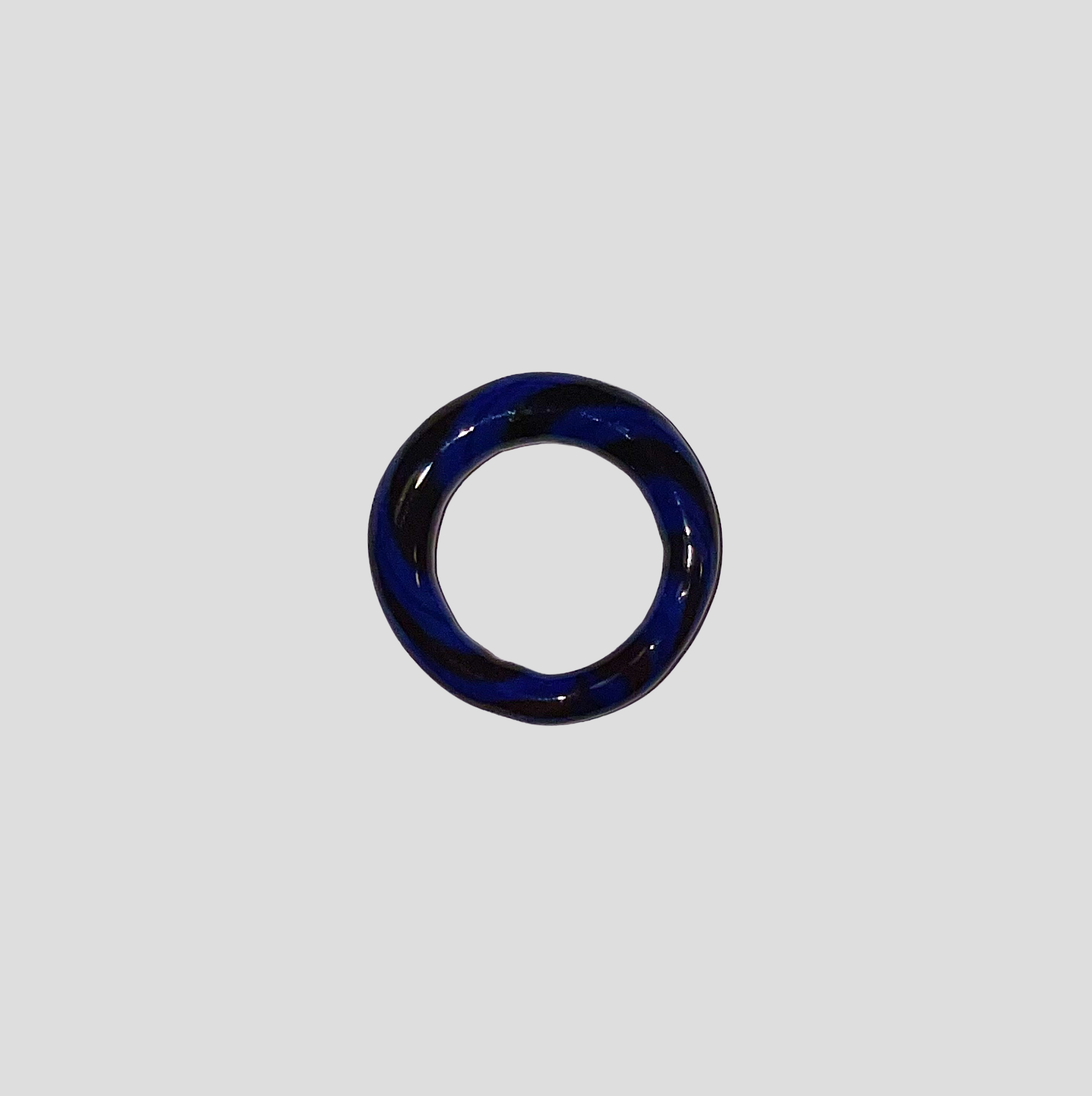 Midnight Spiral Glass Ring