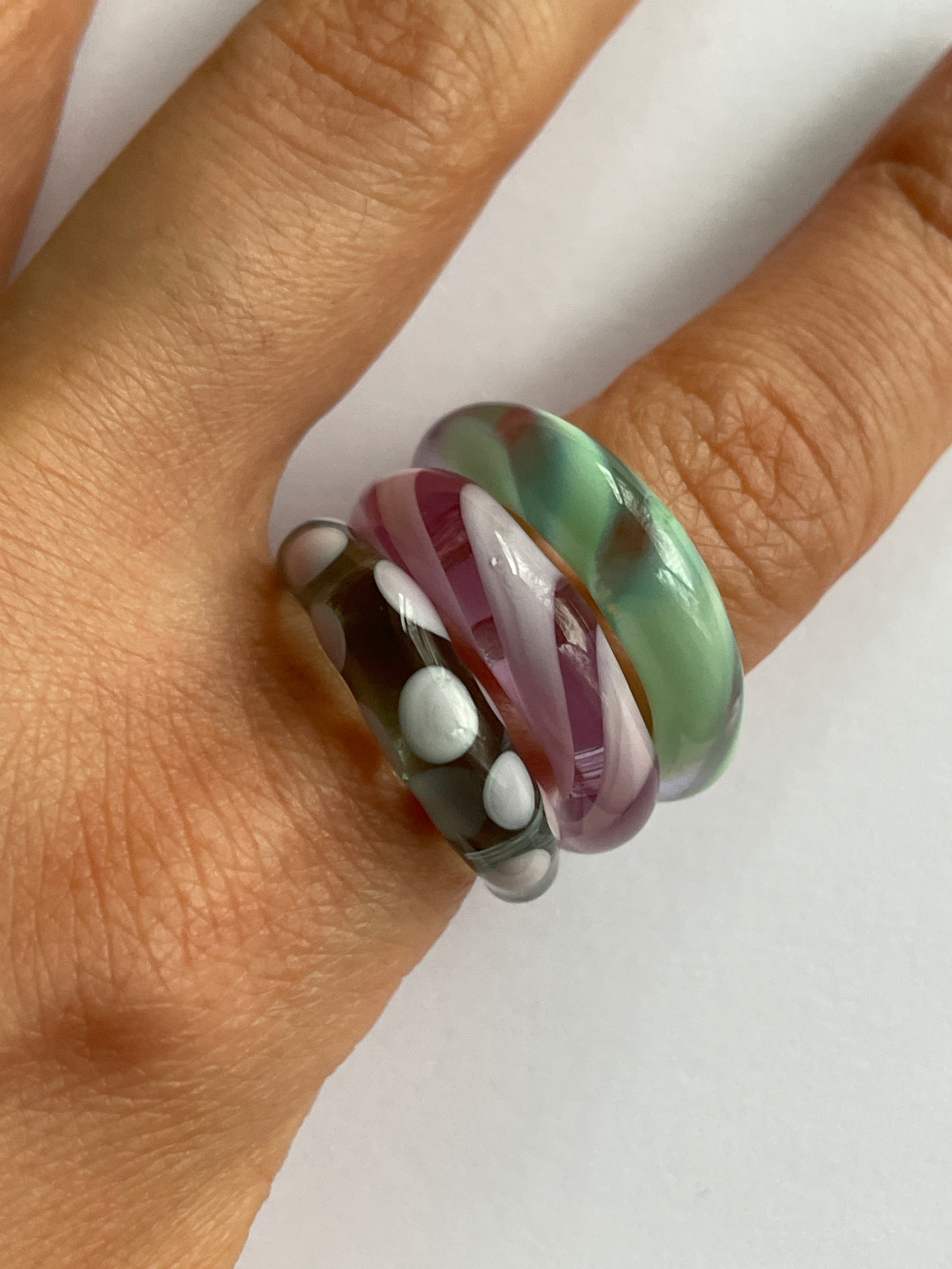 L'Écume Grey Bubble Glass Ring