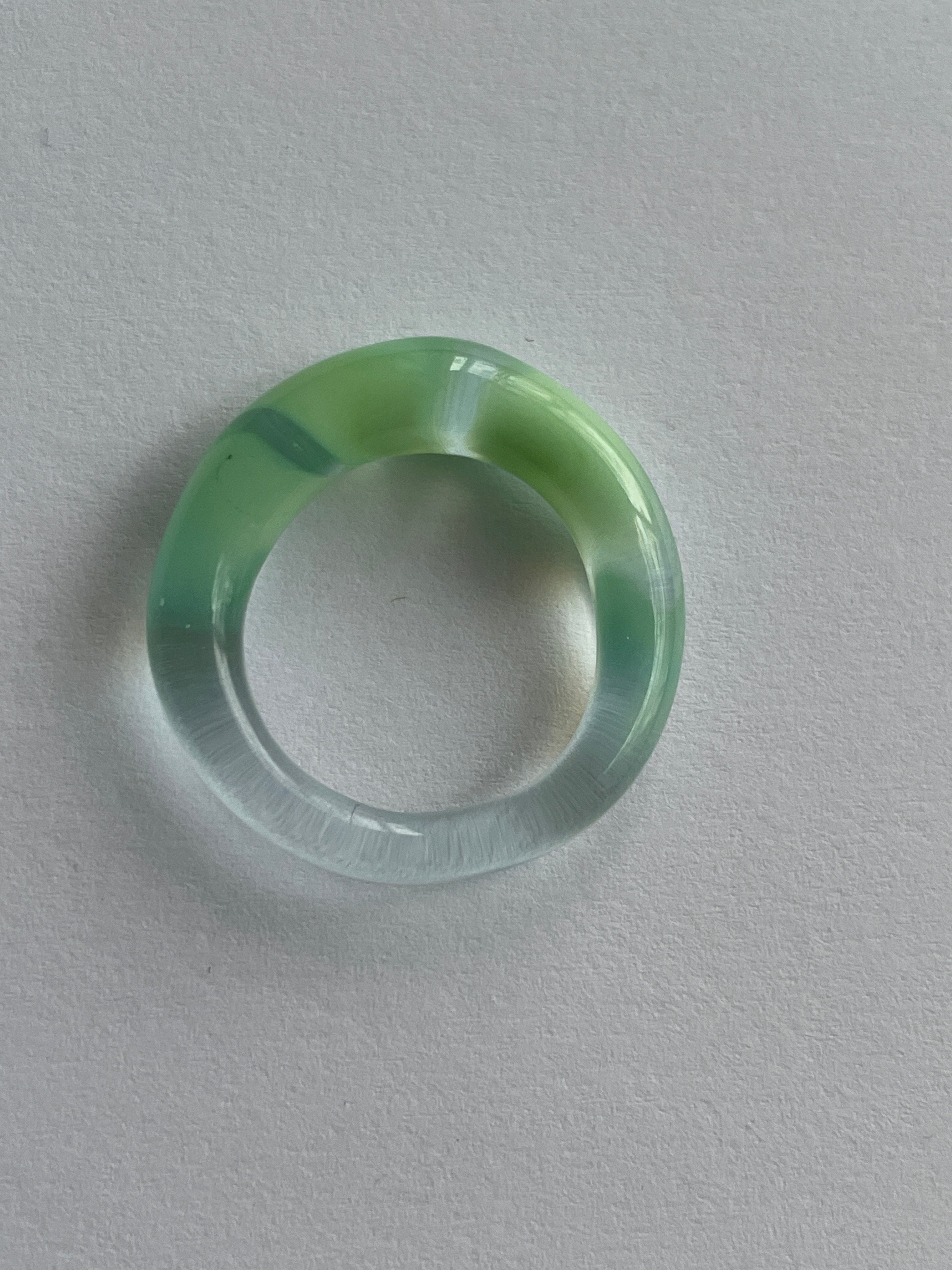 Green Algae Glass Ring
