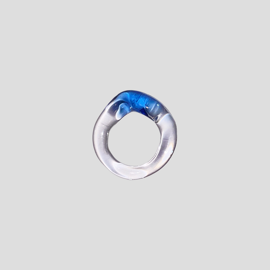 Sapphire Sea Wavy Glass Ring