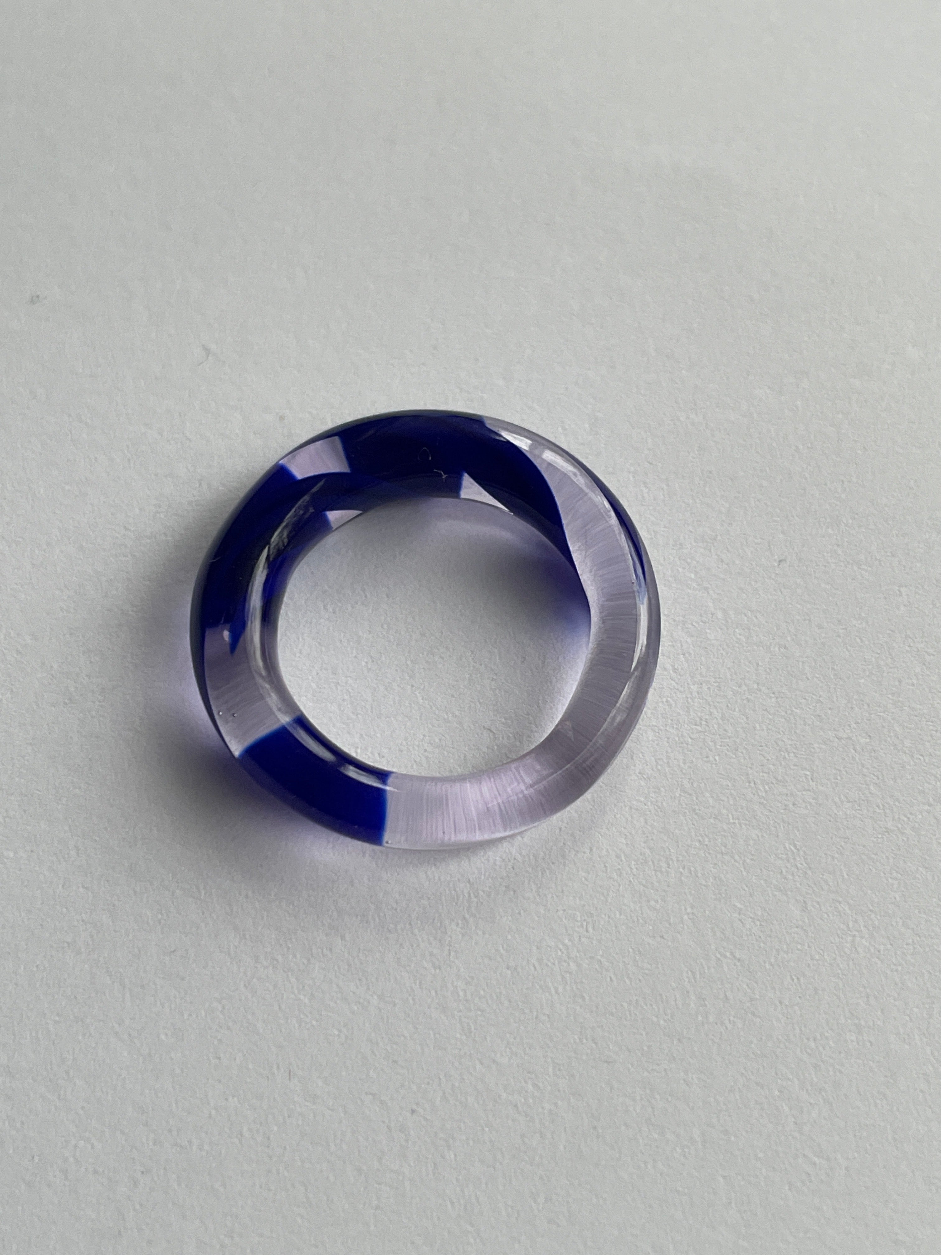 Prismatic Indigo Glass Ring