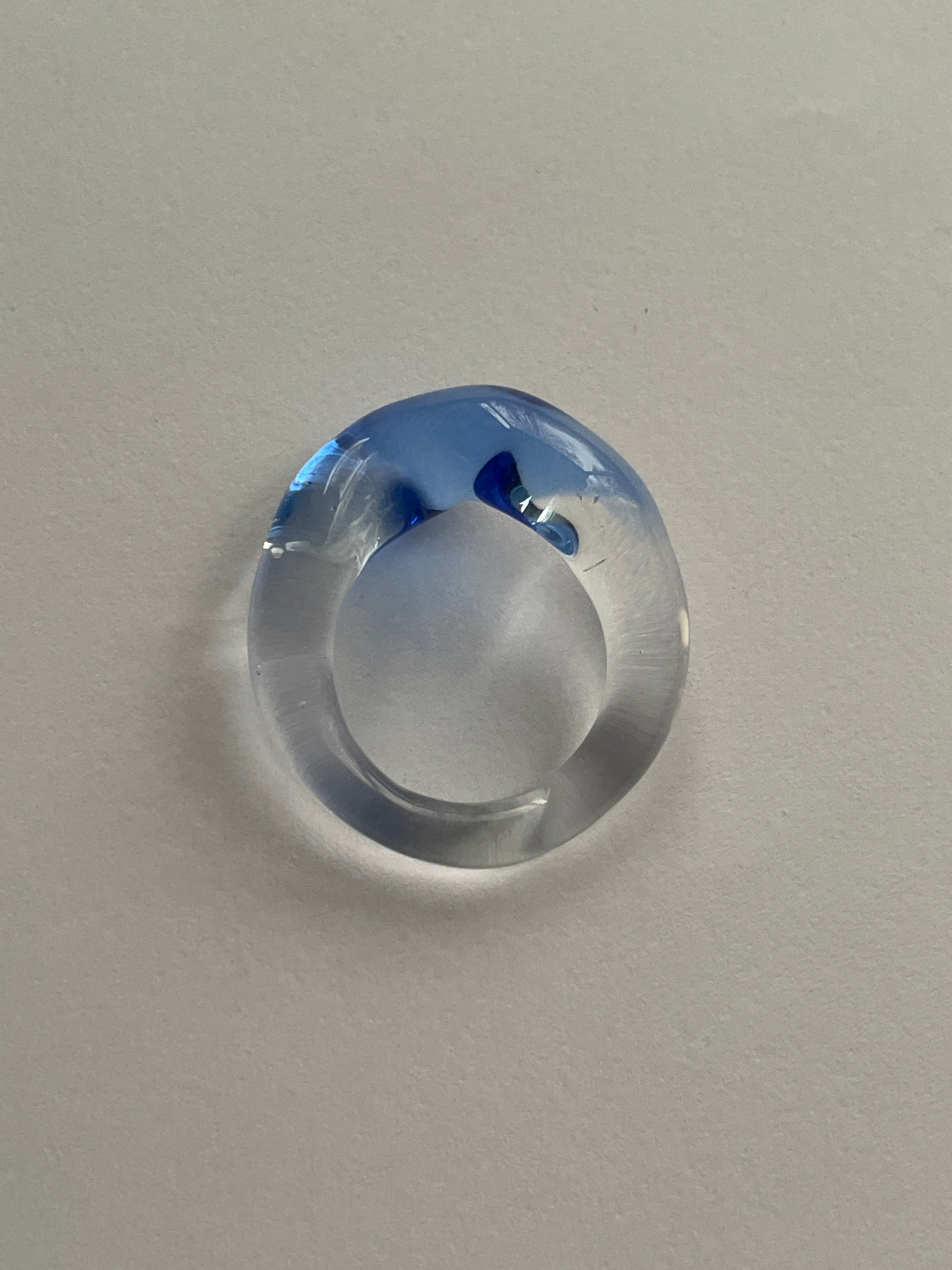 Sapphire Sea Wavy Glass Ring
