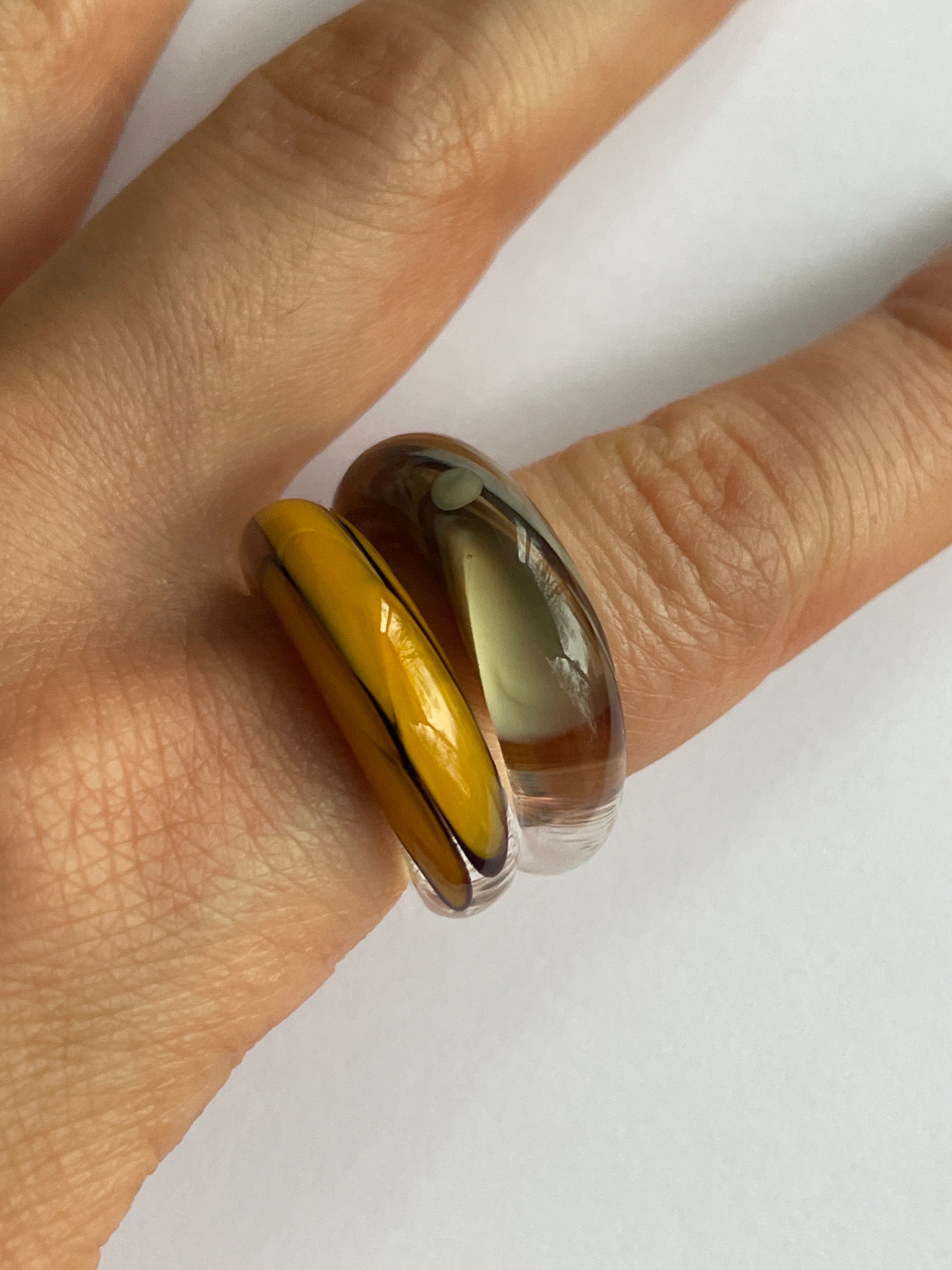 Terracota Mountain Glass Ring