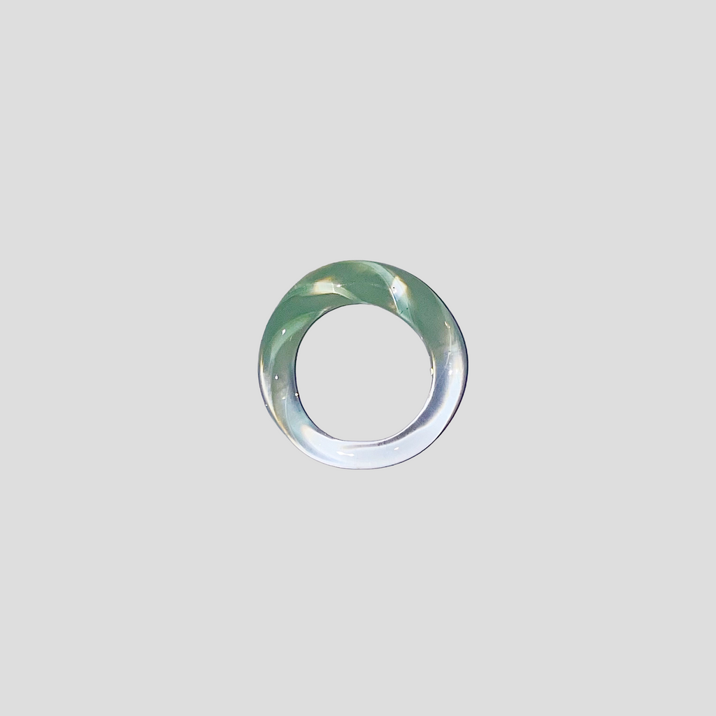 Green Algae Glass Ring