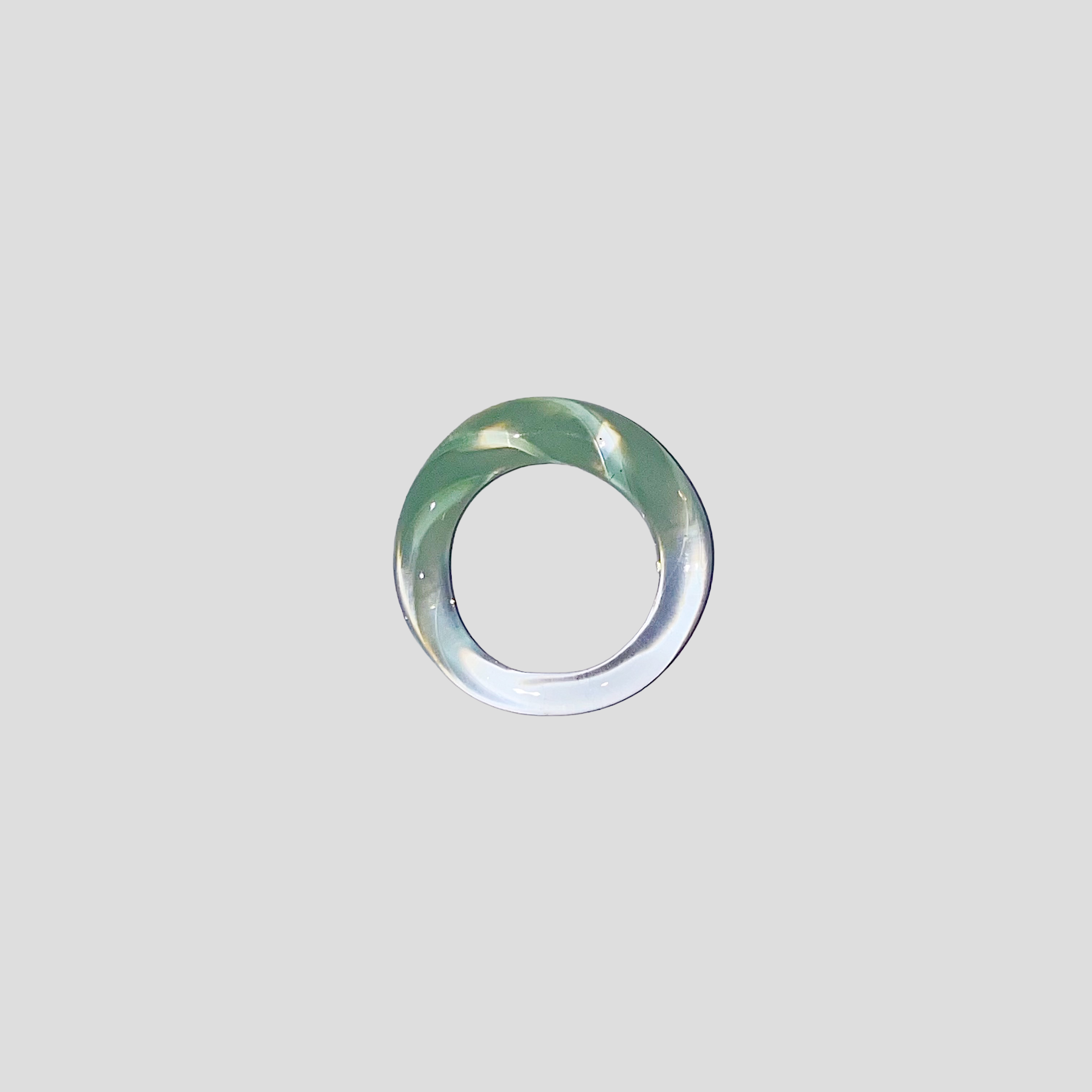 Green Algae Glass Ring