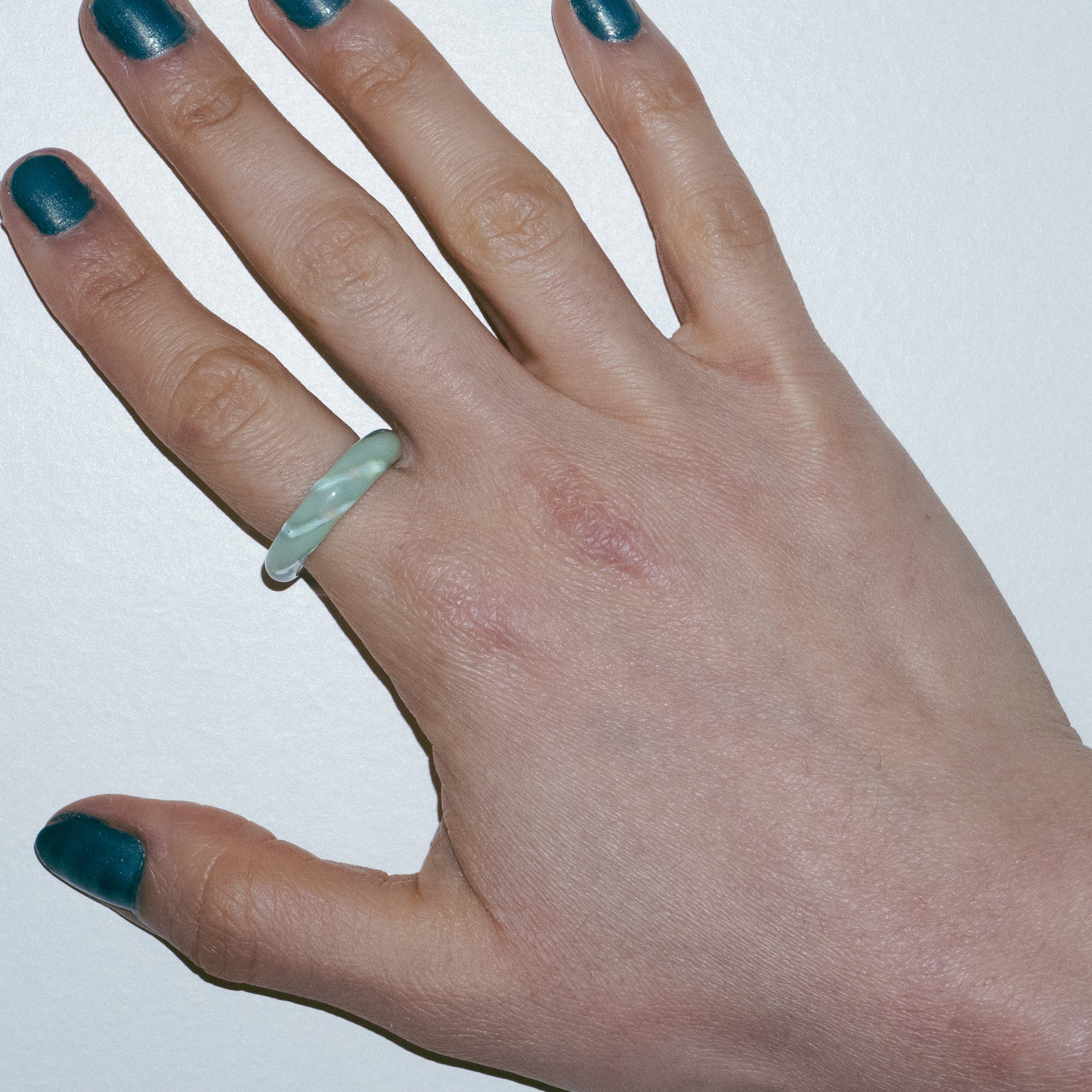 Green Algae Glass Ring