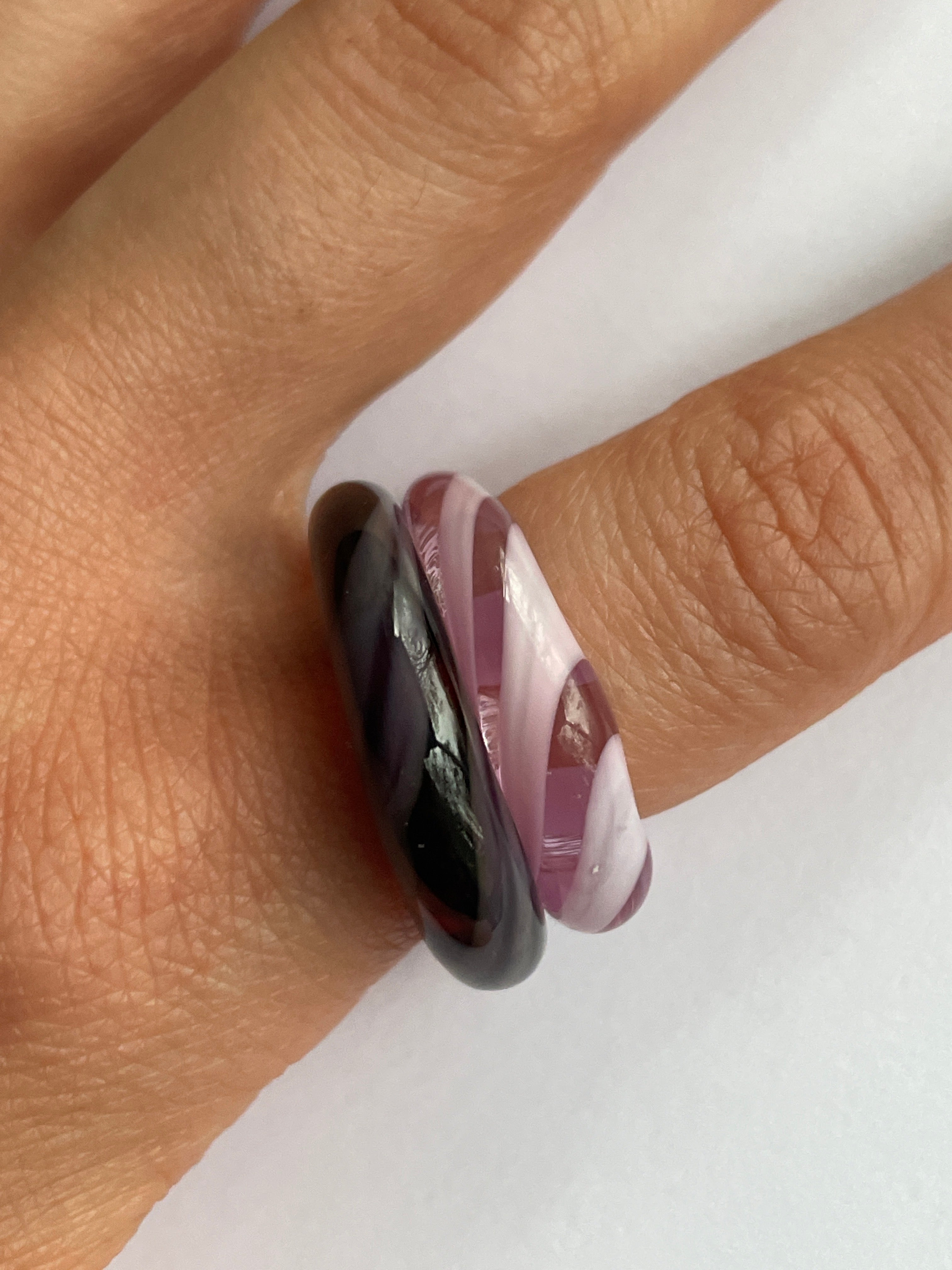 Velvet Purple Spiral Glass Ring