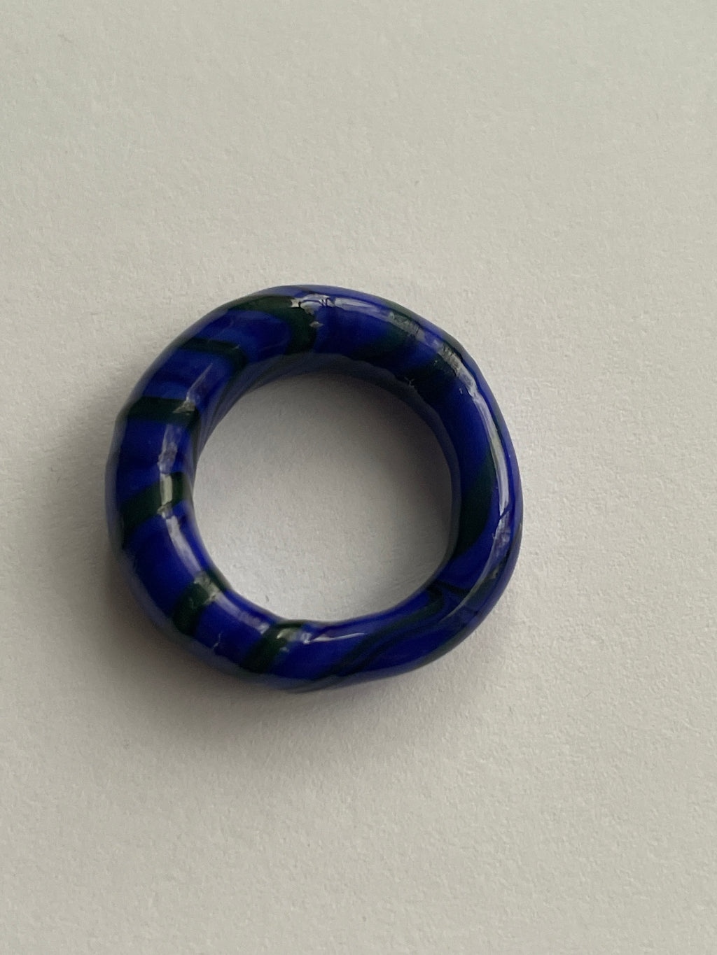 Midnight Spiral Glass Ring