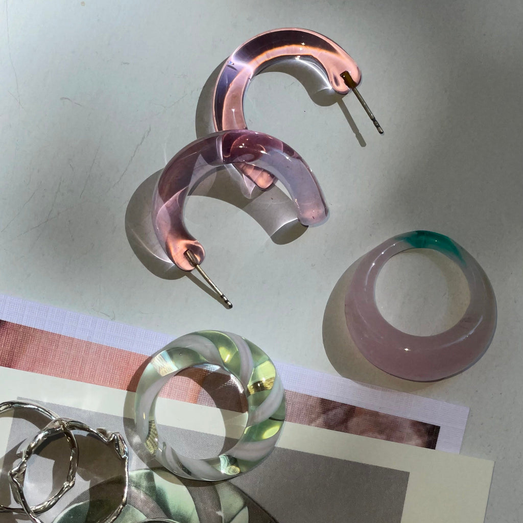 Lucid Pink Glass Earrings