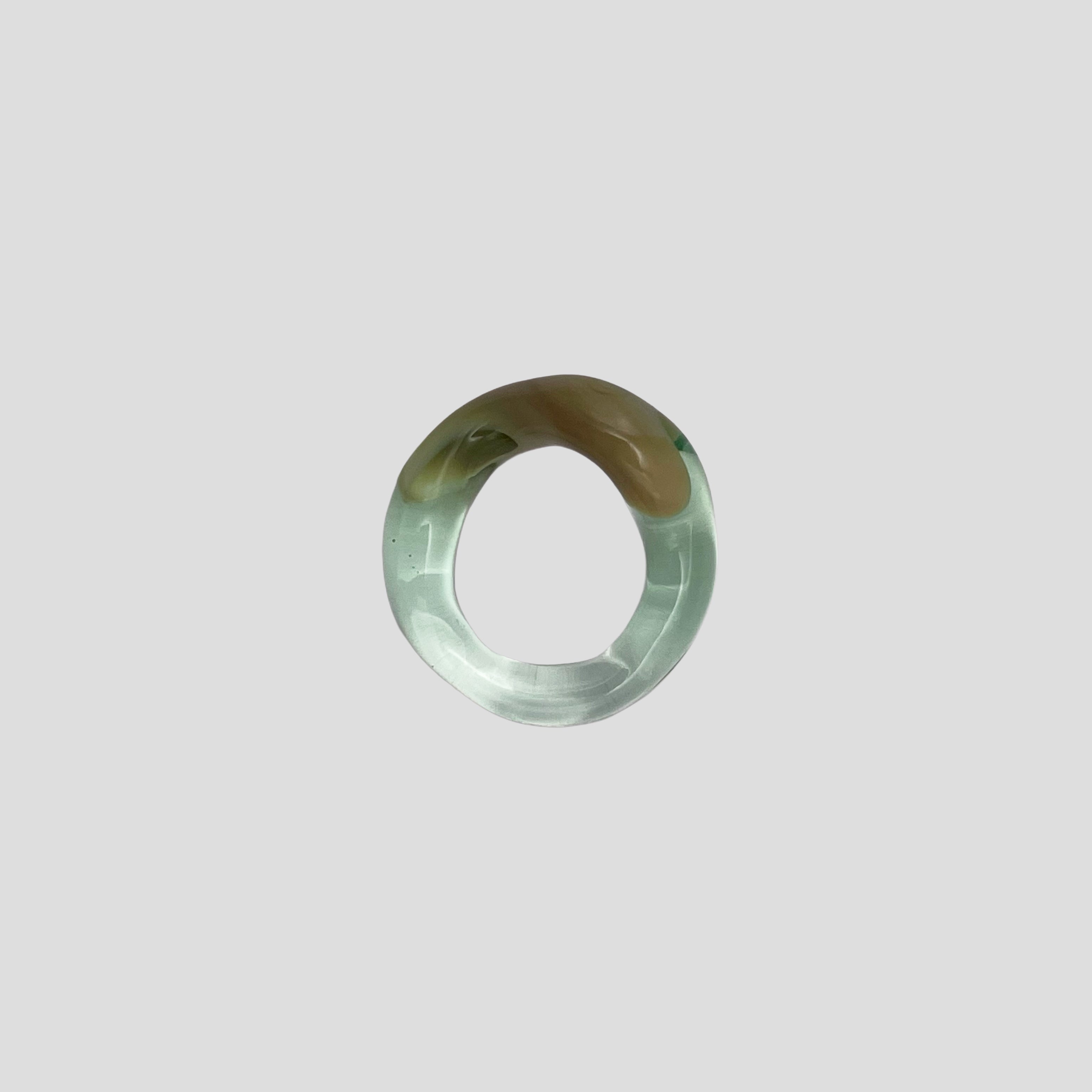 Seafoam Spin Wavy Glass Ring