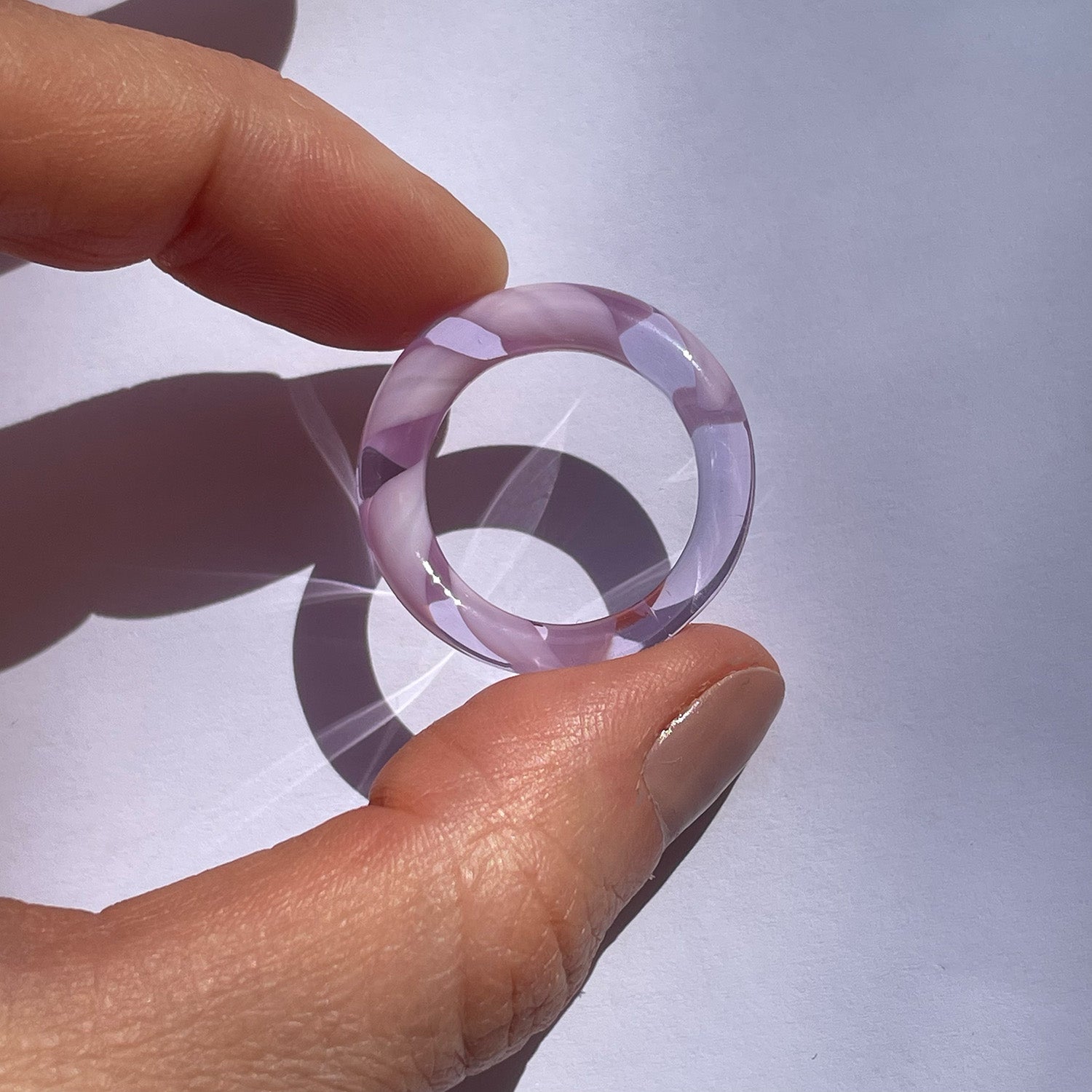 Purple Laver Glass Ring