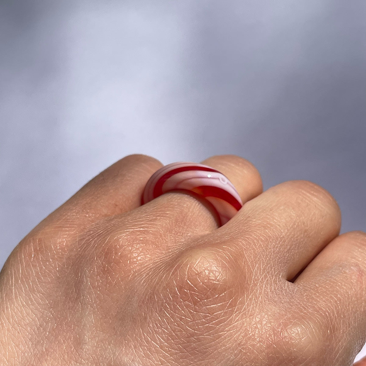 Maraschino Cherry Spiral Glass Ring