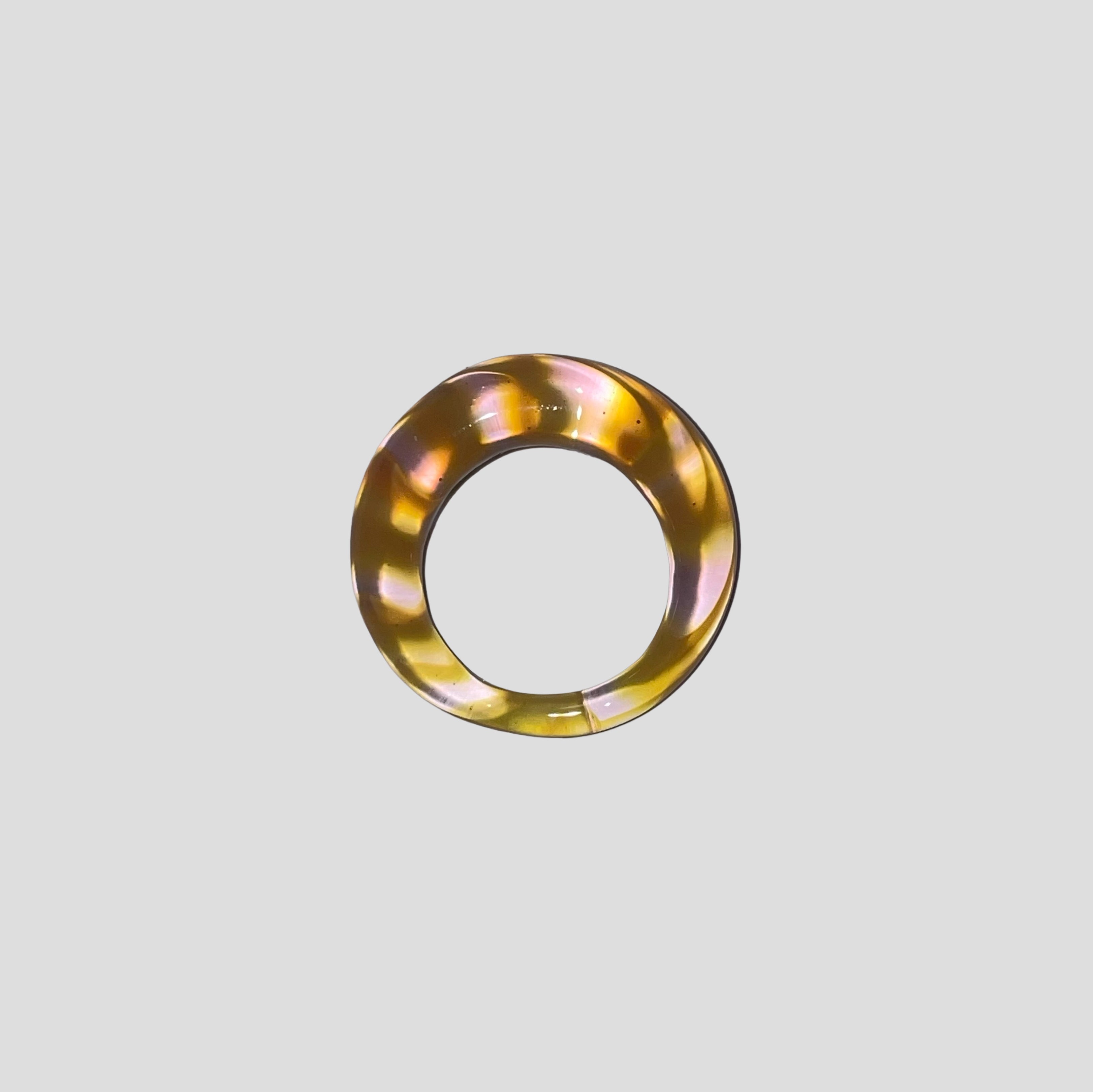 Honey Static Spiral Glass Ring