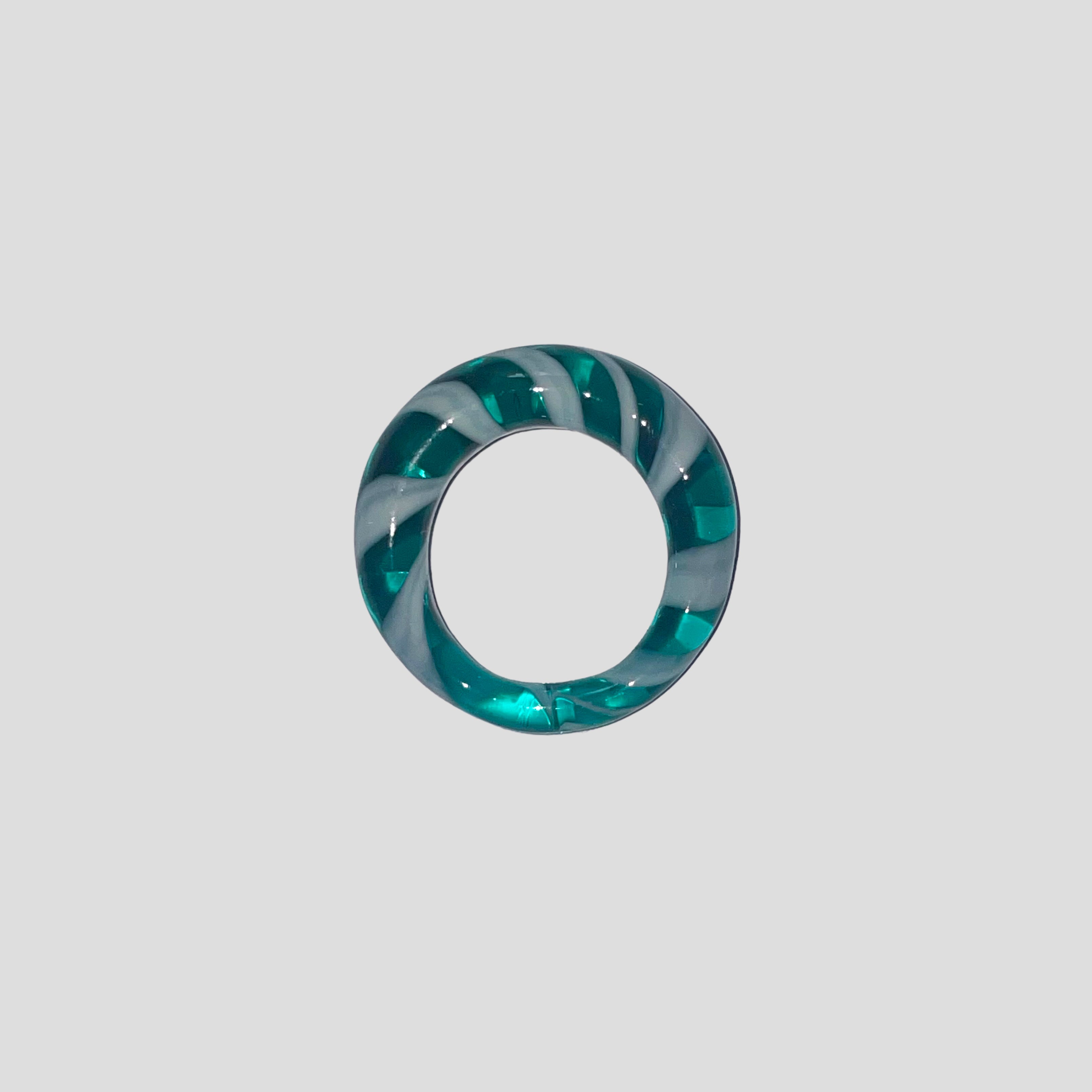 Emerald Spiral Glass Ring