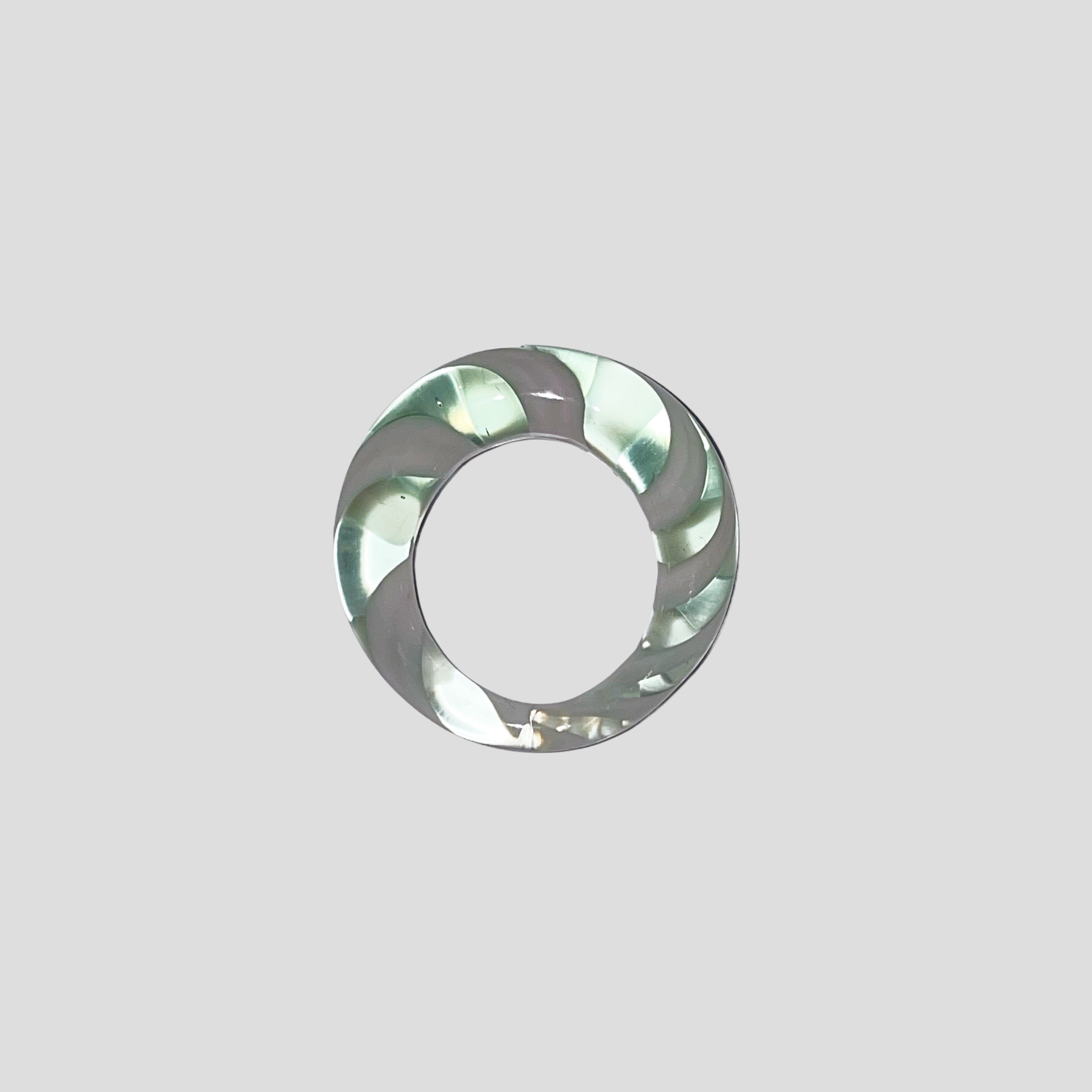 Glacier Green Spiral Glass Ring