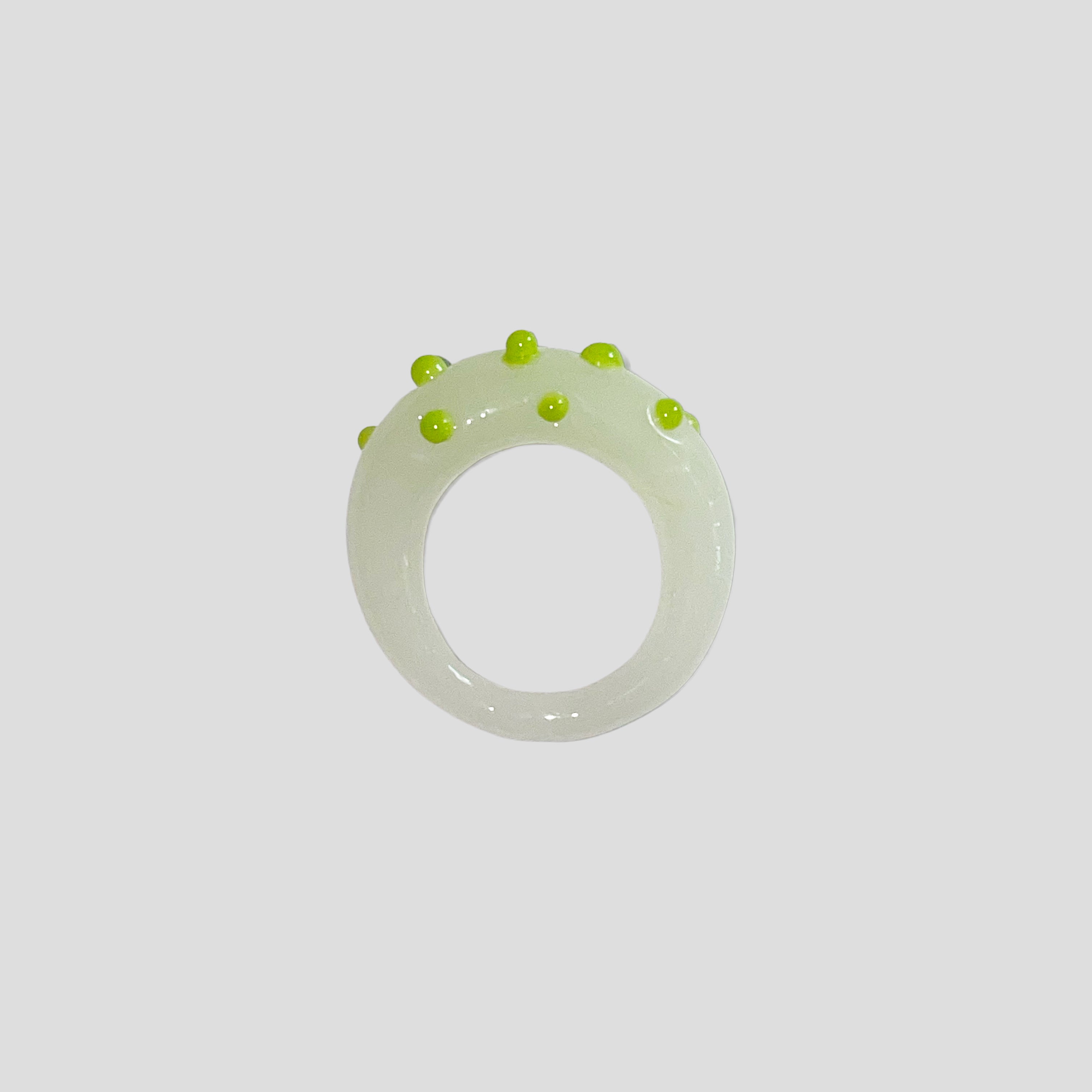 Matcha Dot Glass Ring