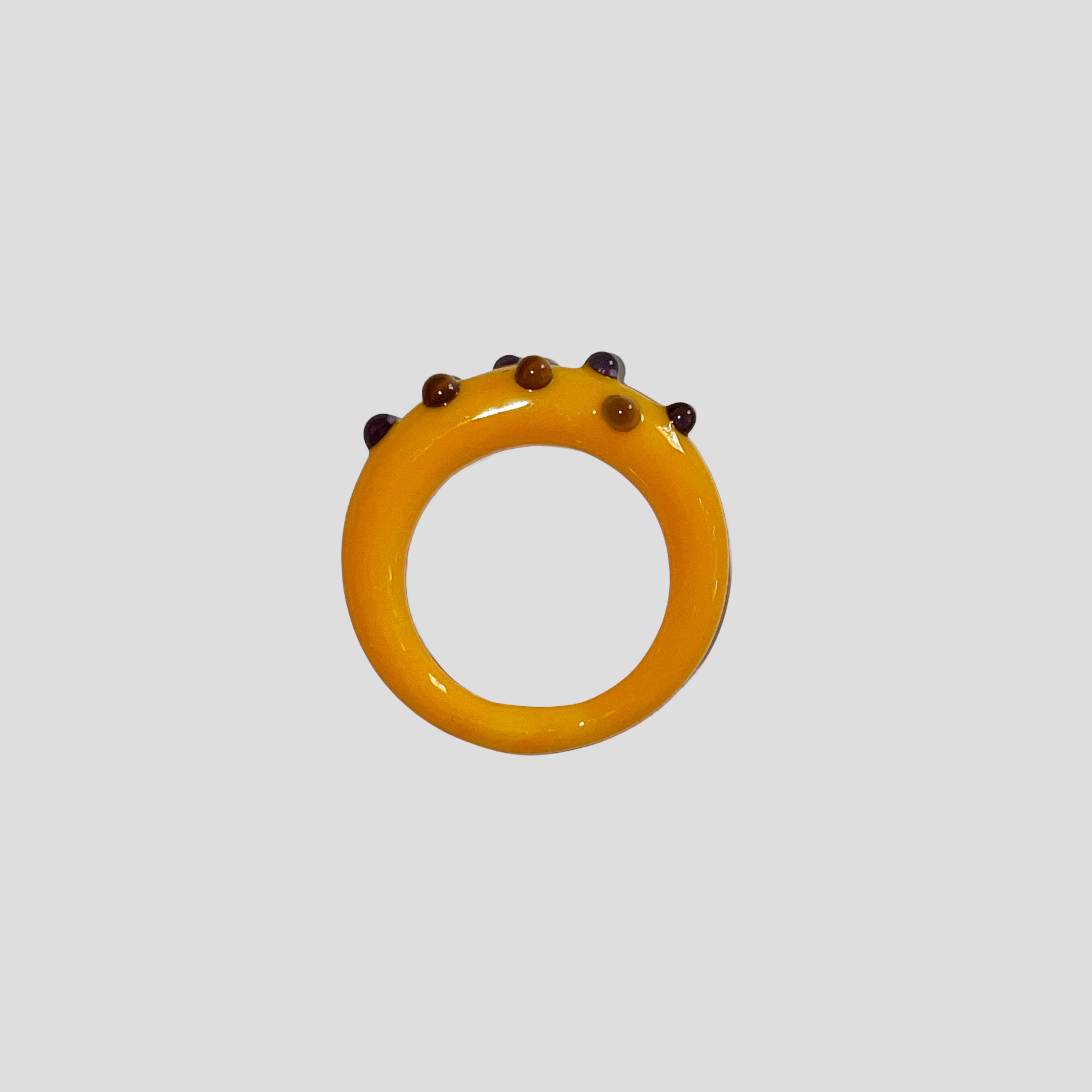 Amber Dot Glass Ring
